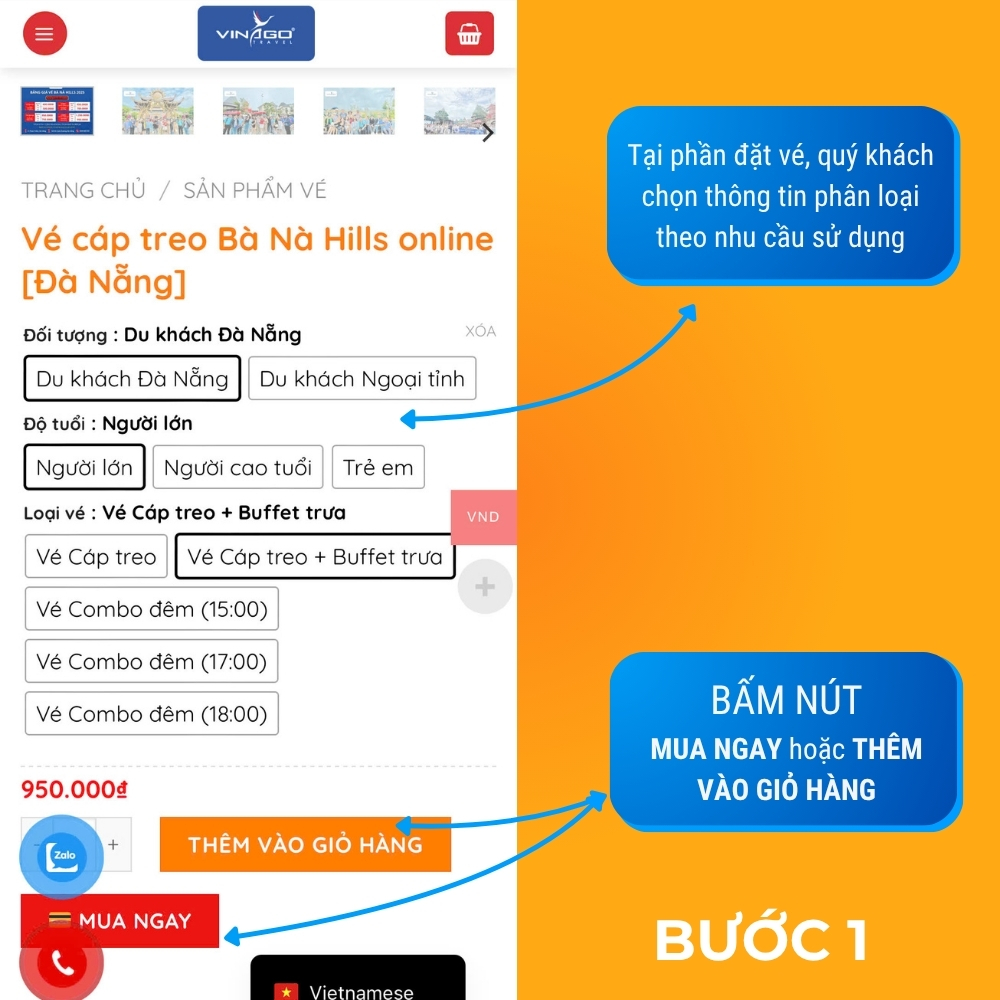 Bước 1 Hướng dẫn đặt vé