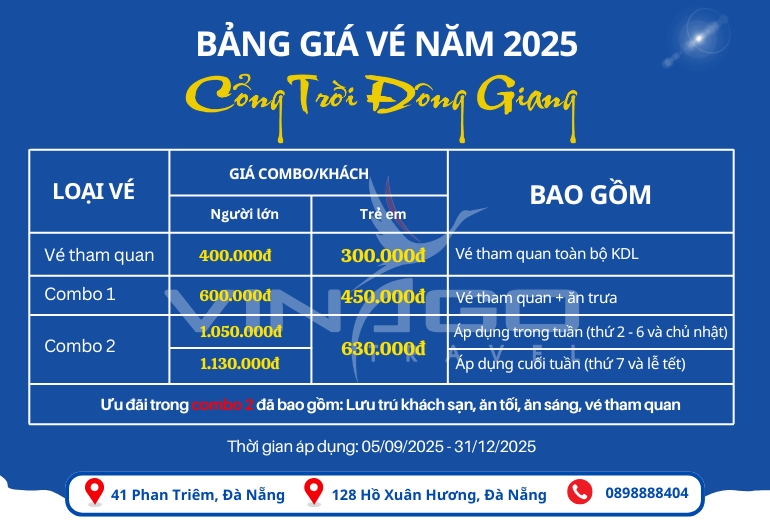 Vé Cổng Trời Đông Giang