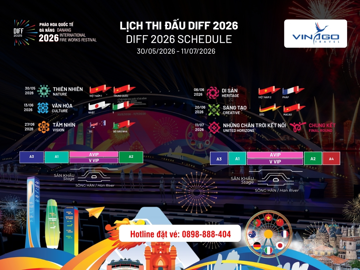 Lịch thi đấu lễ hội pháo hoa Đà Nẵng 2026